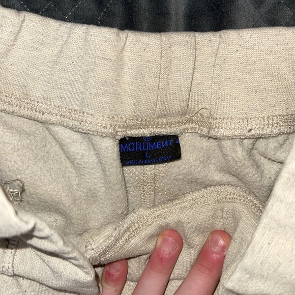 Cream/Beige Monumeny Large Sweatpants - Picture 3 of 4